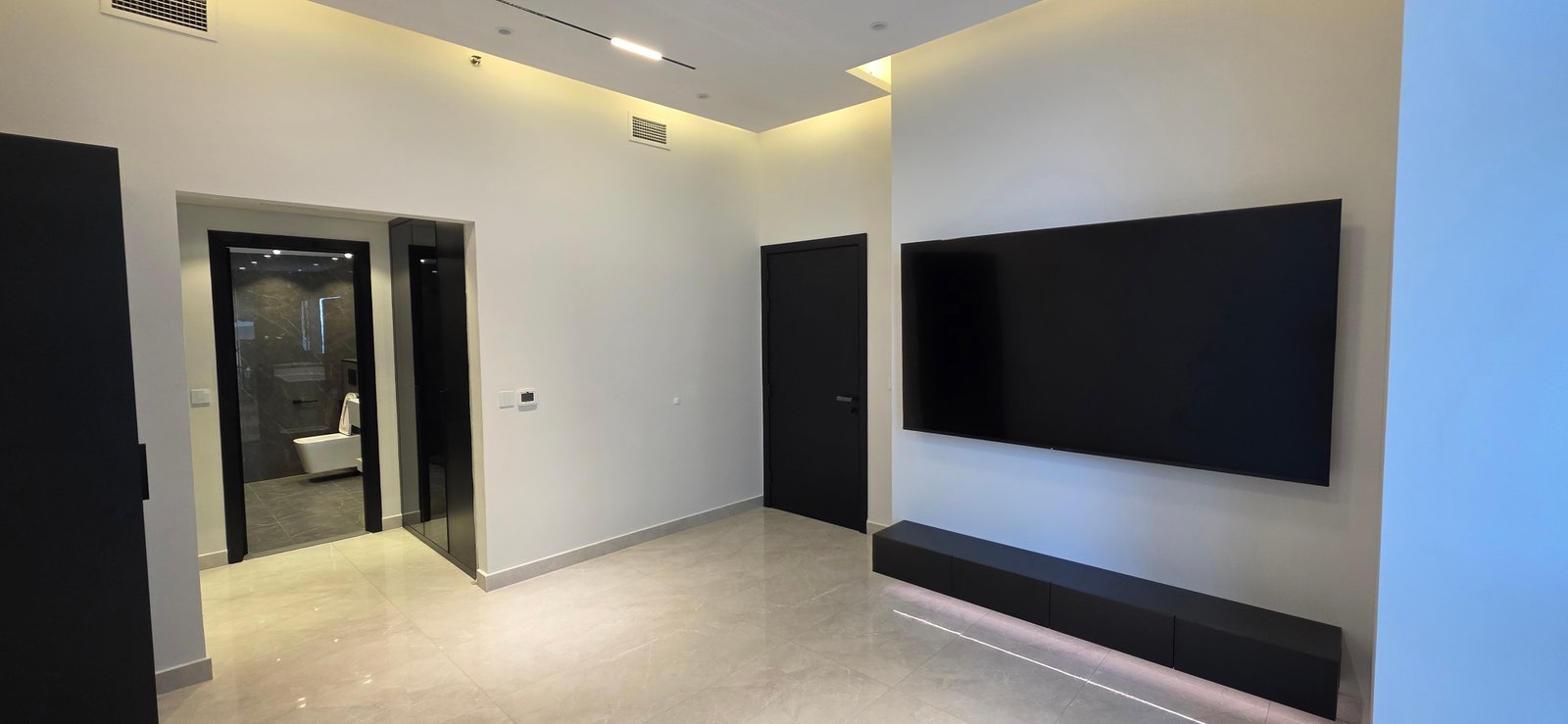 Open-plan renovated living and dining area